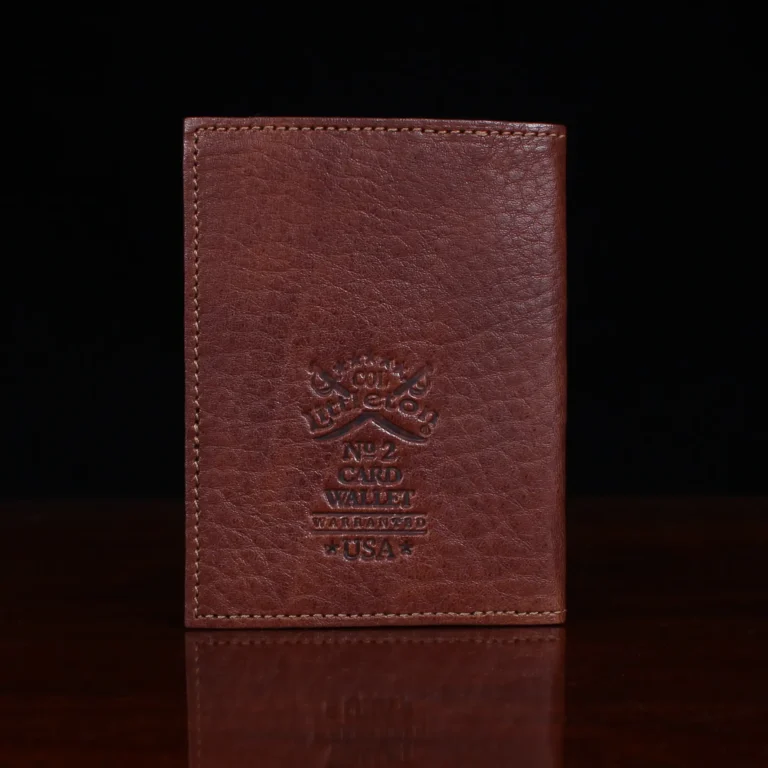 No. 2 Leather Vintage Brown Card Wallet with logo