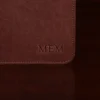 no19 brown leather binder notebook with two position snap closure initials view