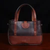 Bentley Tote in dark Tobacco Brown American Buffalo with contrasting vintage brown American Steerhide Trim - back view