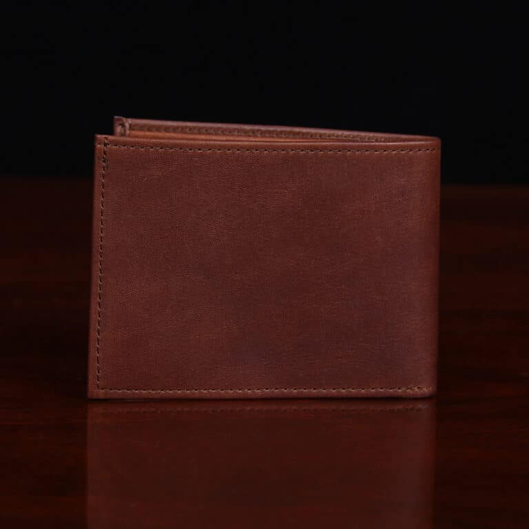 No. 4 Billfold Wallet in Vintage Brown American Steerhide - back view