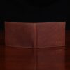 No. 4 Billfold Wallet in Vintage Brown American Steerhide - open view showing full back