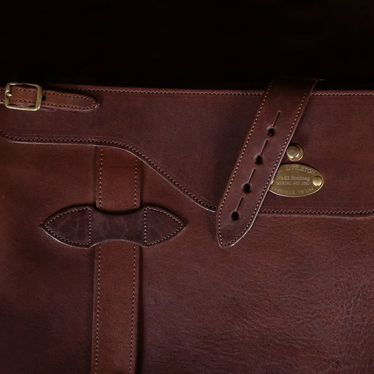 Leather Messenger Book Bag for Laptop & iPad, USA Made