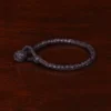 braided brown leather bracelet with and loop closure