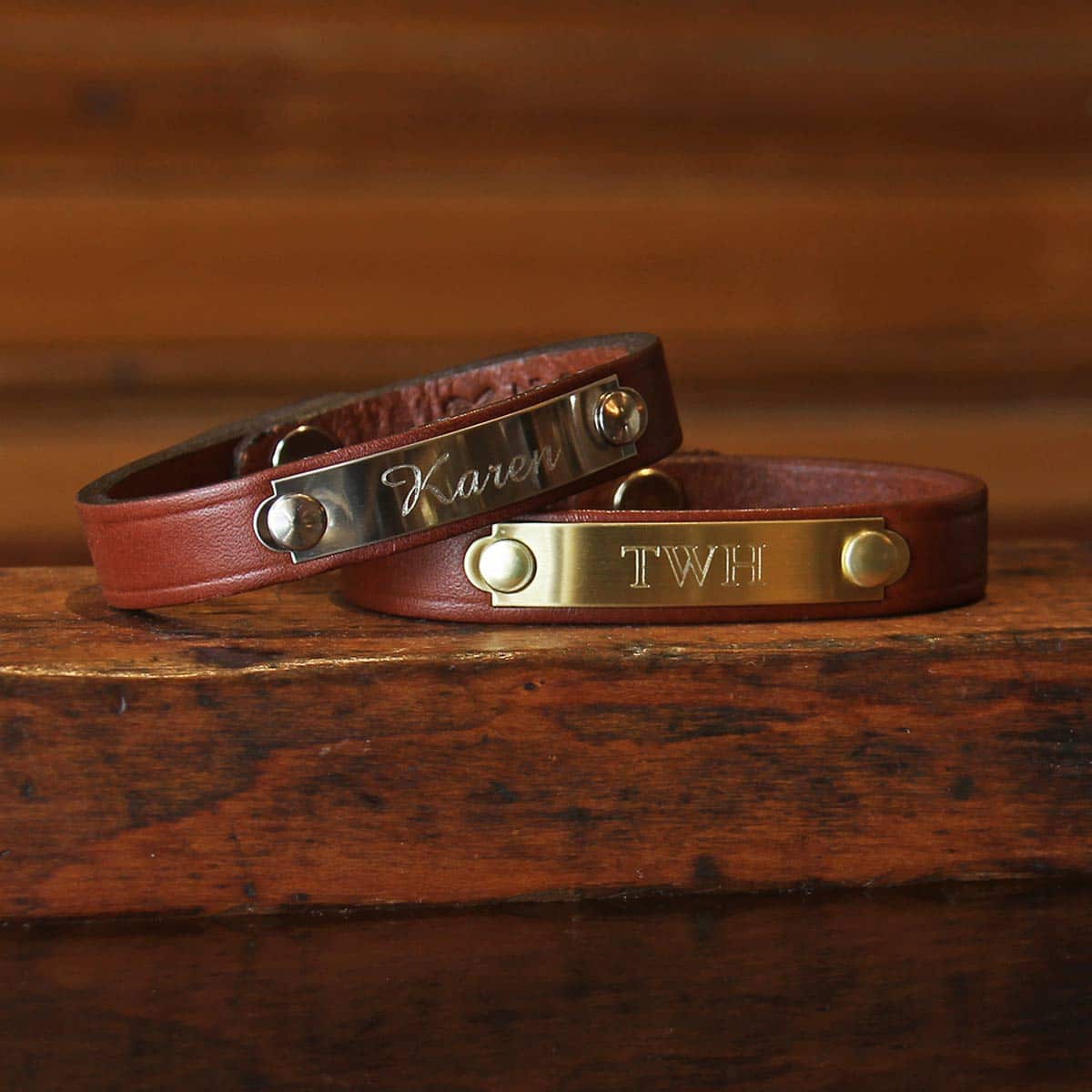 LOUIS VUITTON LV Monogram Wood Red/Brown Bangle Bracelet 8 1/8, 1 1/2 wide