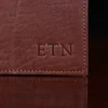 No. 2 Leather Vintage Brown Card Wallet with personalization
