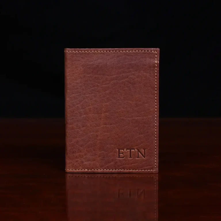 No. 2 Leather Vintage Brown Card Wallet with personalization