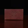 no 3 vintage brown leather card wallet with business card pocket back