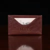 no 3 vintage brown leather card wallet with business card pocket