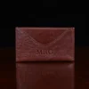 no 3 vintage brown leather card wallet with business card pocket initials