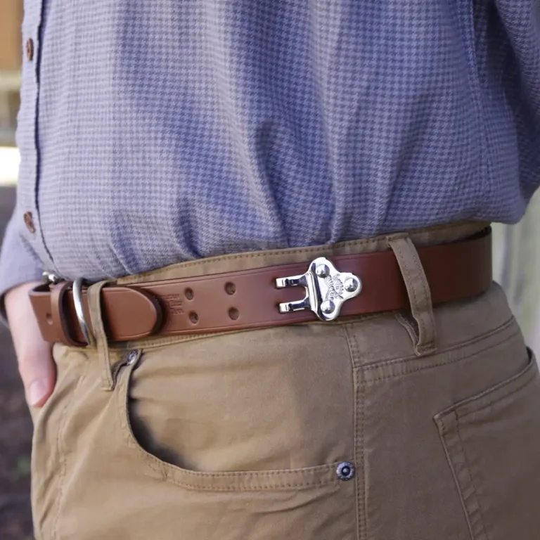 Side view of the No. 1 Belt in Vintage Brown Leather