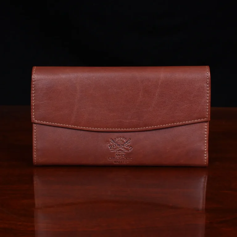 no. 15 leather checkbook wallet with black background