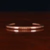 copper engravable wristwire bracelet with initial personalization stamp- front view