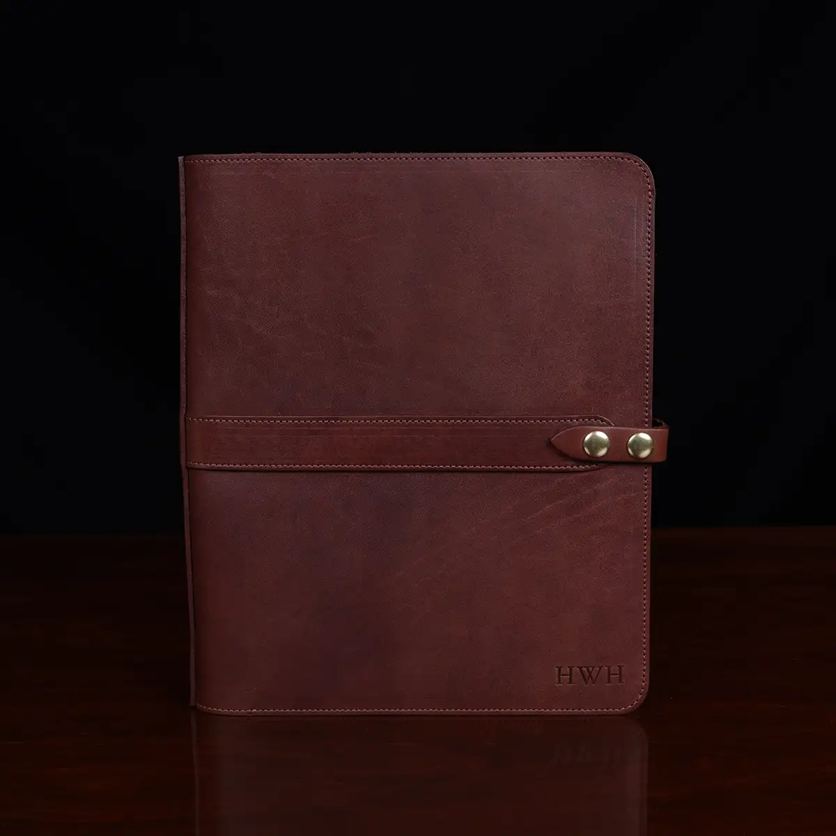 Hand Made Custom Leather Left-Handed Business Binder And Portfolio