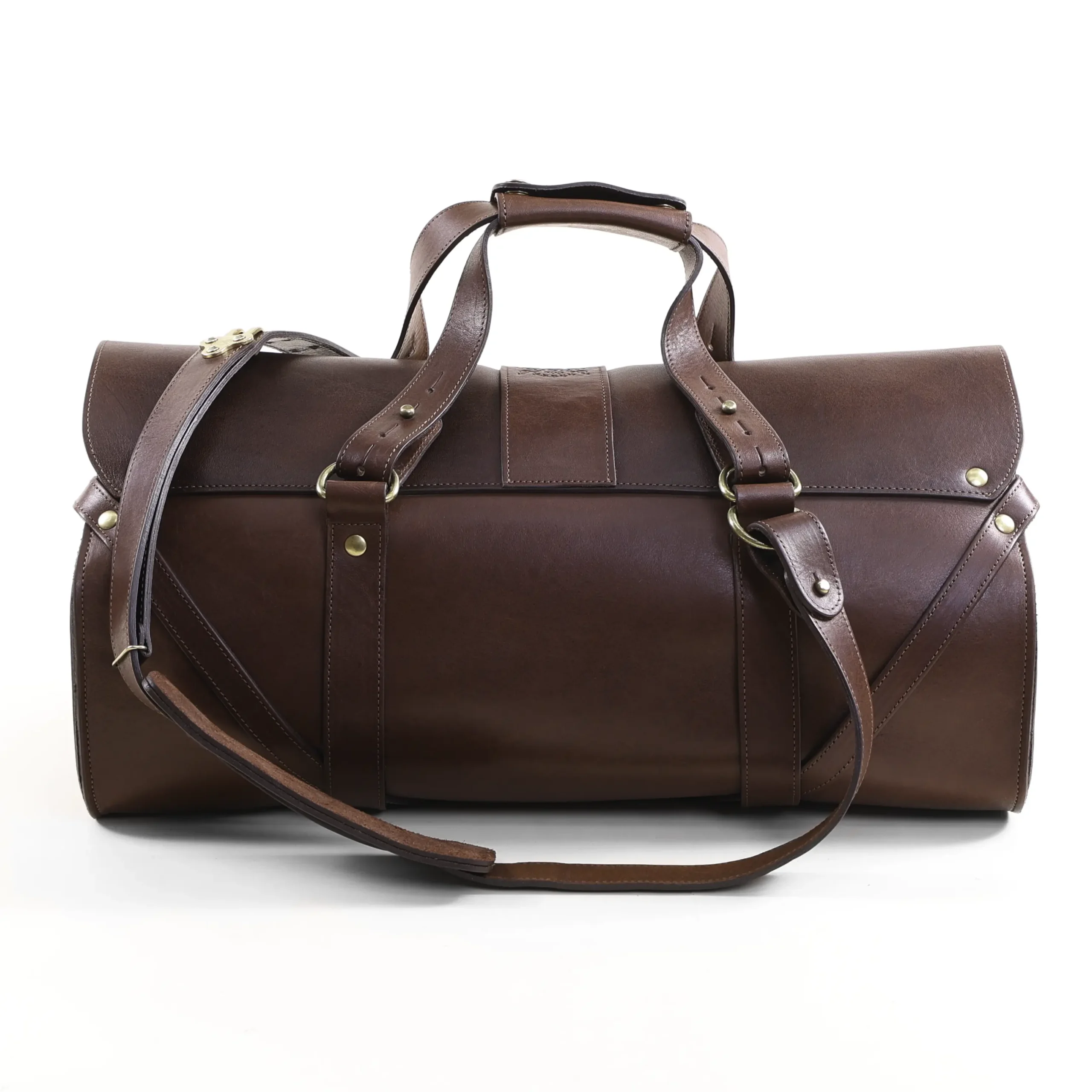 View larger image of No 1 Leather Grip bag - Vintage brown - back view