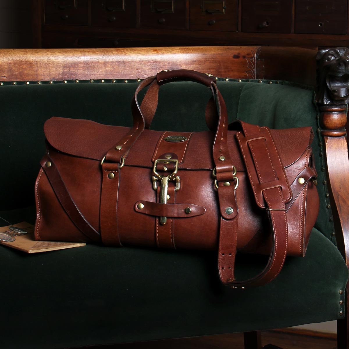 leather travel duffle bag