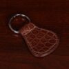 No. 5 Keyring in brown American Alligator - front view