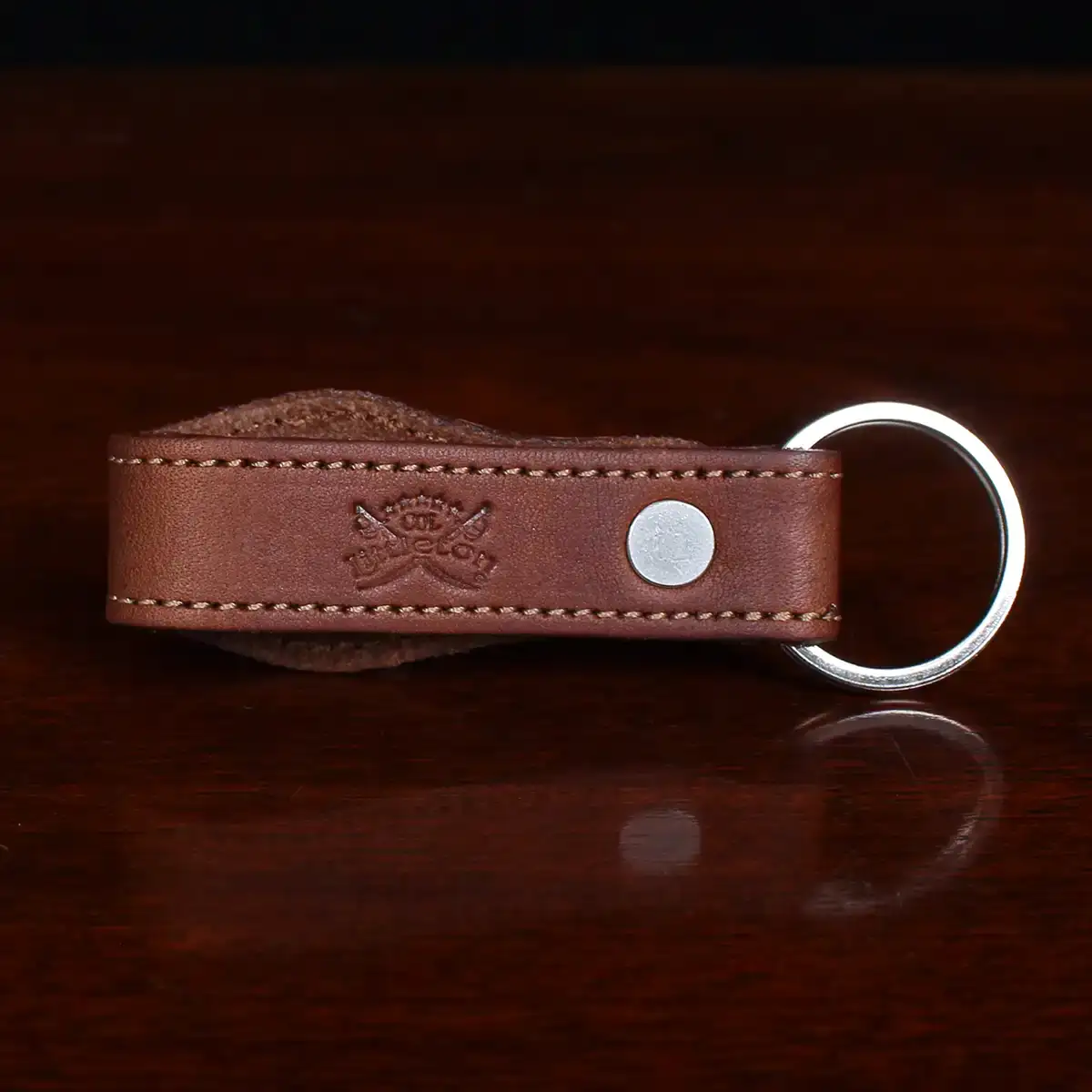 Men's leather key holder with 6 key brown