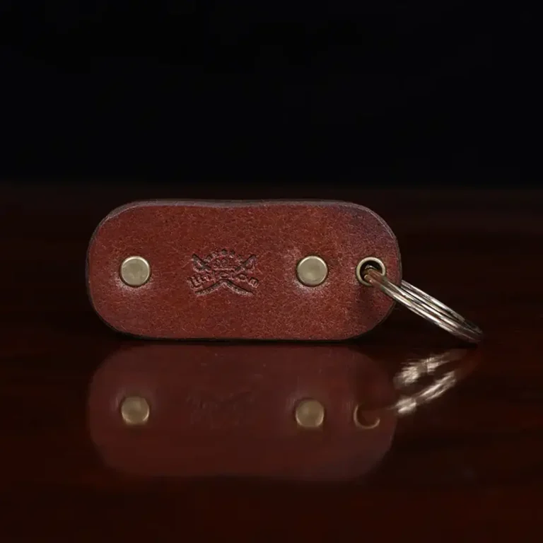 no 8 leather key ring with stamp
