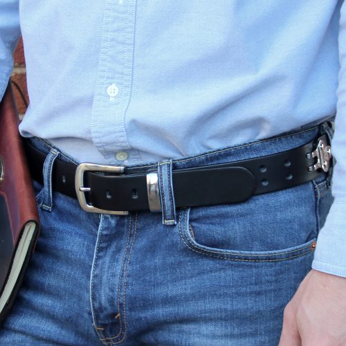 leather belt no4 black modelclose