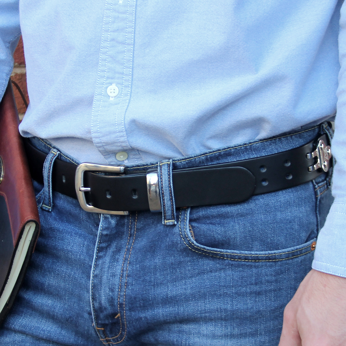 Leather Belt - Black - Men