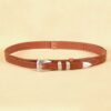 no2 brown leather ranger belt with silver plated hardware