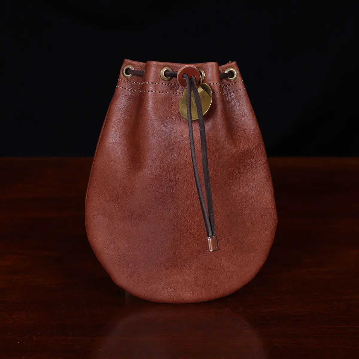 leather drawstring bag