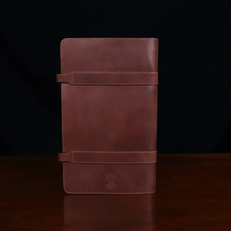 no. 18 legal portfolio in vintage brown steerhide - back