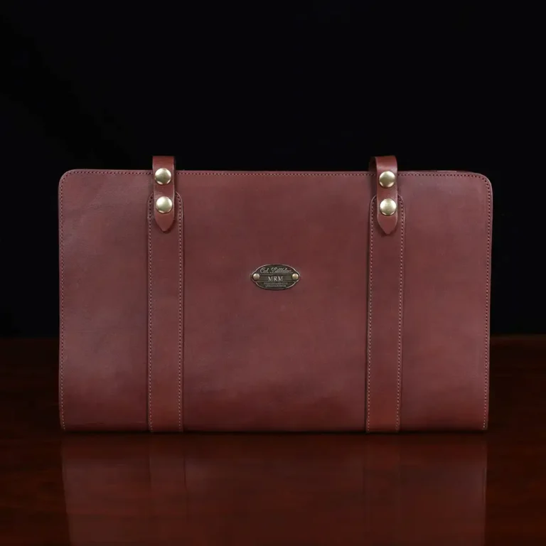 no. 18 legal portfolio in vintage brown steerhide - front