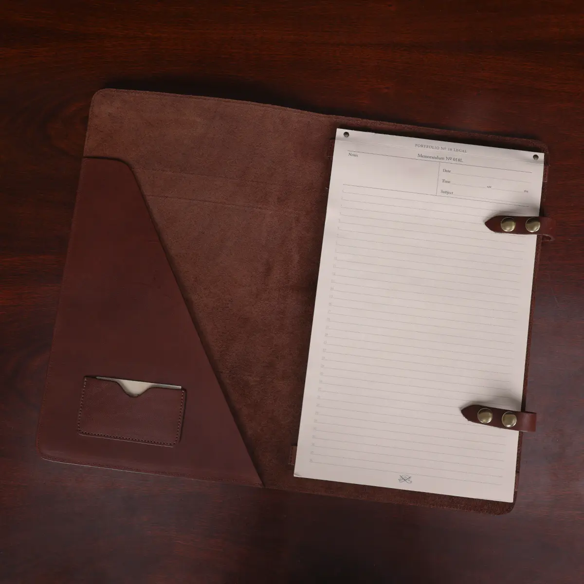 Vintage Monogrammed Zippered Leather Portfolio,A4 Size Document