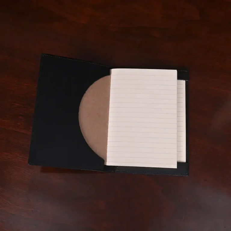No. 23 Pocket Journal in Black American Steerhide
