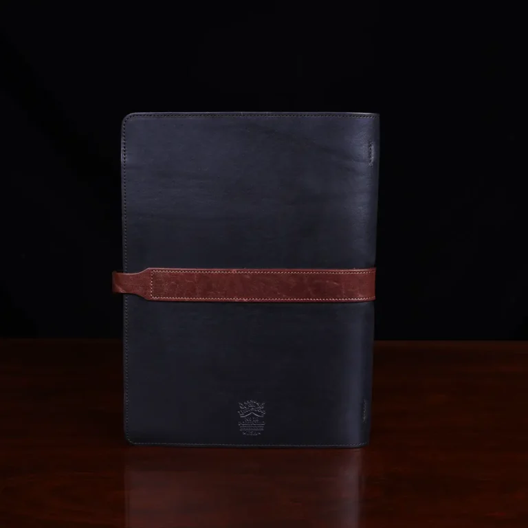 No. 18 Portfolio in Black and Brown Steerhide Leather back view
