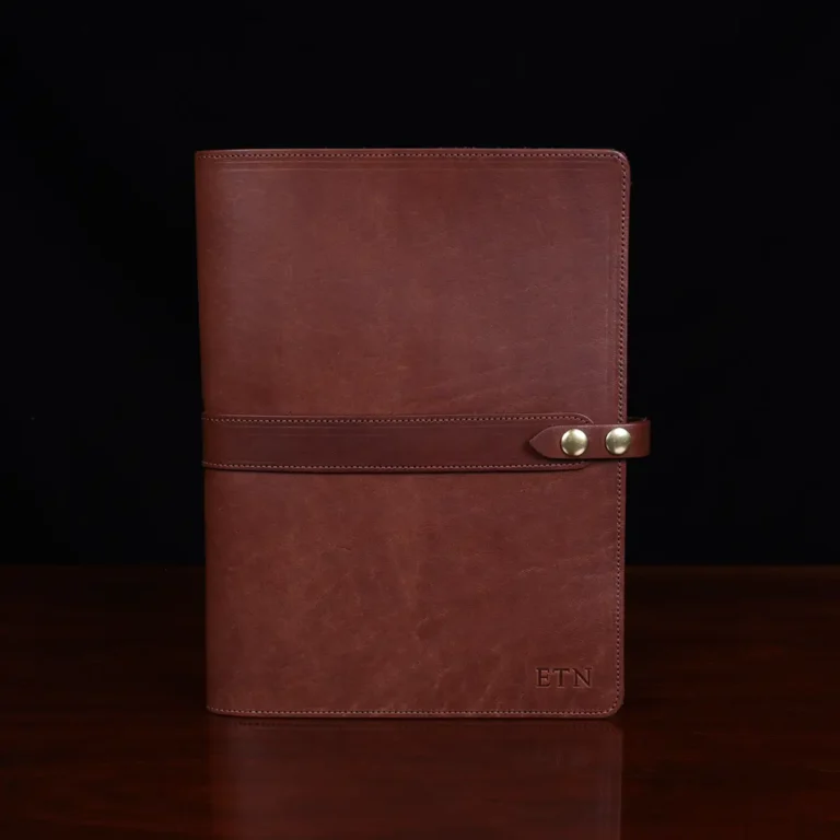 No. 18 Portfolio in Vintage Brown Steerhide Leather front view
