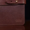 no 20 travel size leather portfolio - vintage brown steerhide - front view