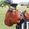no3 large vintage brown leather possibles drawstring bag