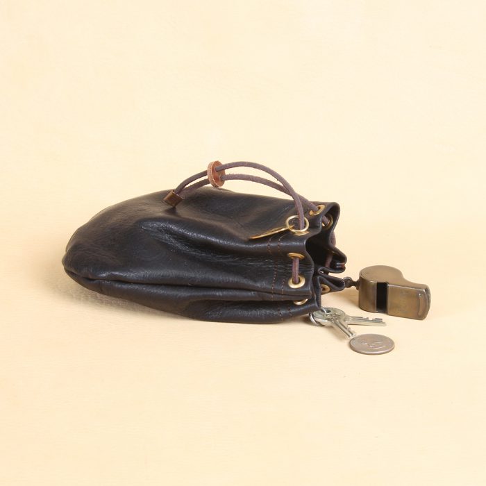 Made in USA Black Medium Col Littleton Leather Possibles Pouch
