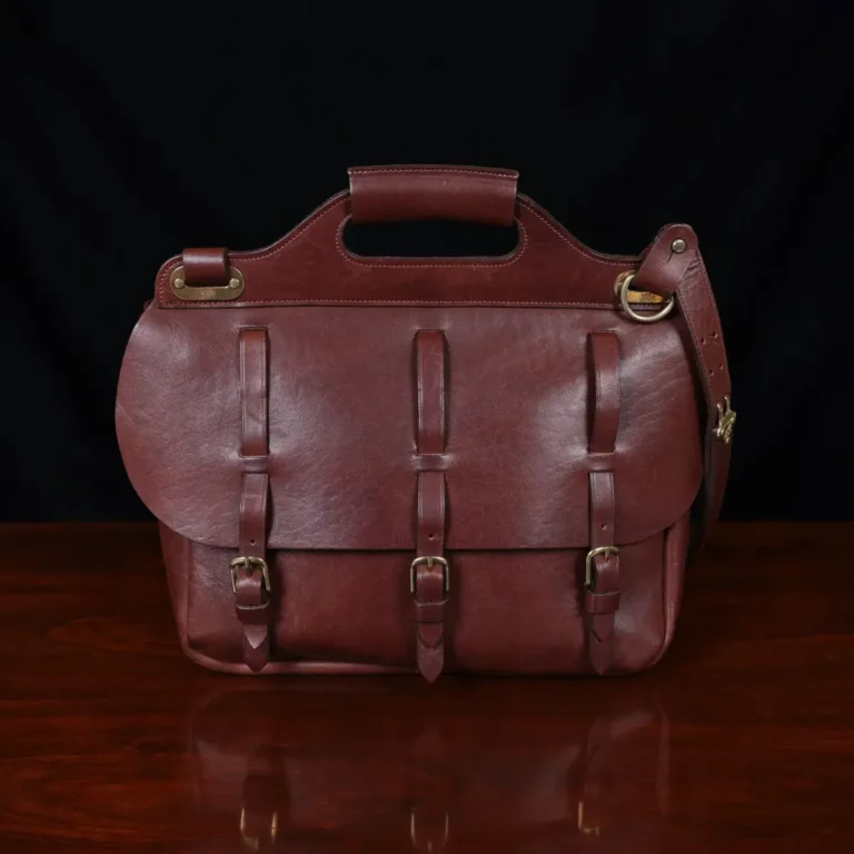 front side of the no 1 saddlebag in vintage brown