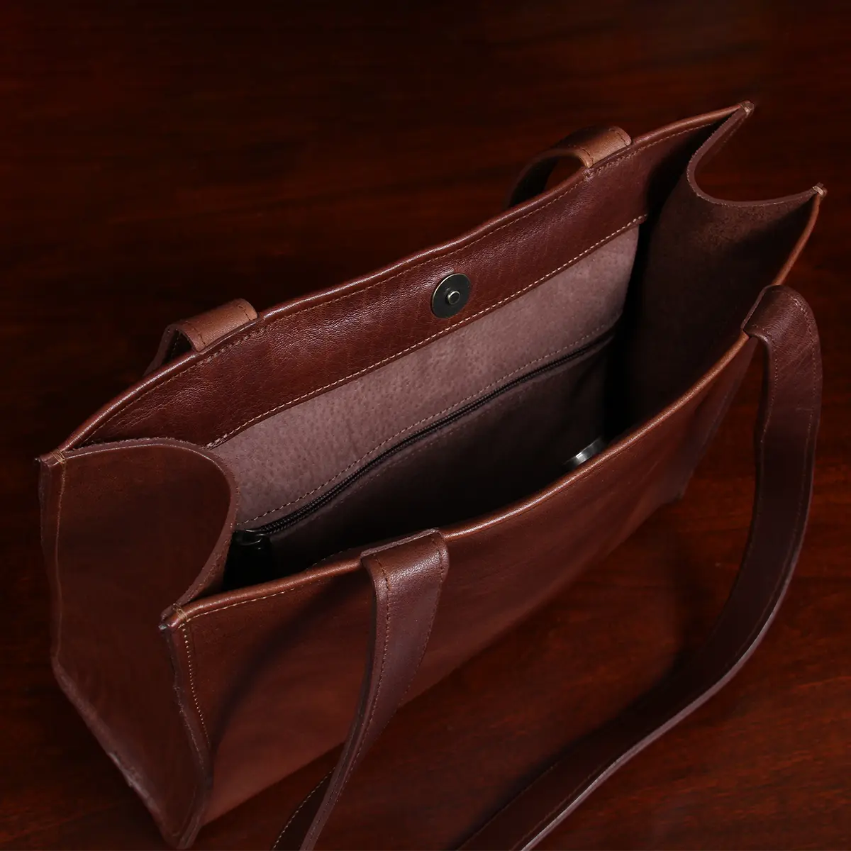 No. 9b Leather Tote in Vintage Brown