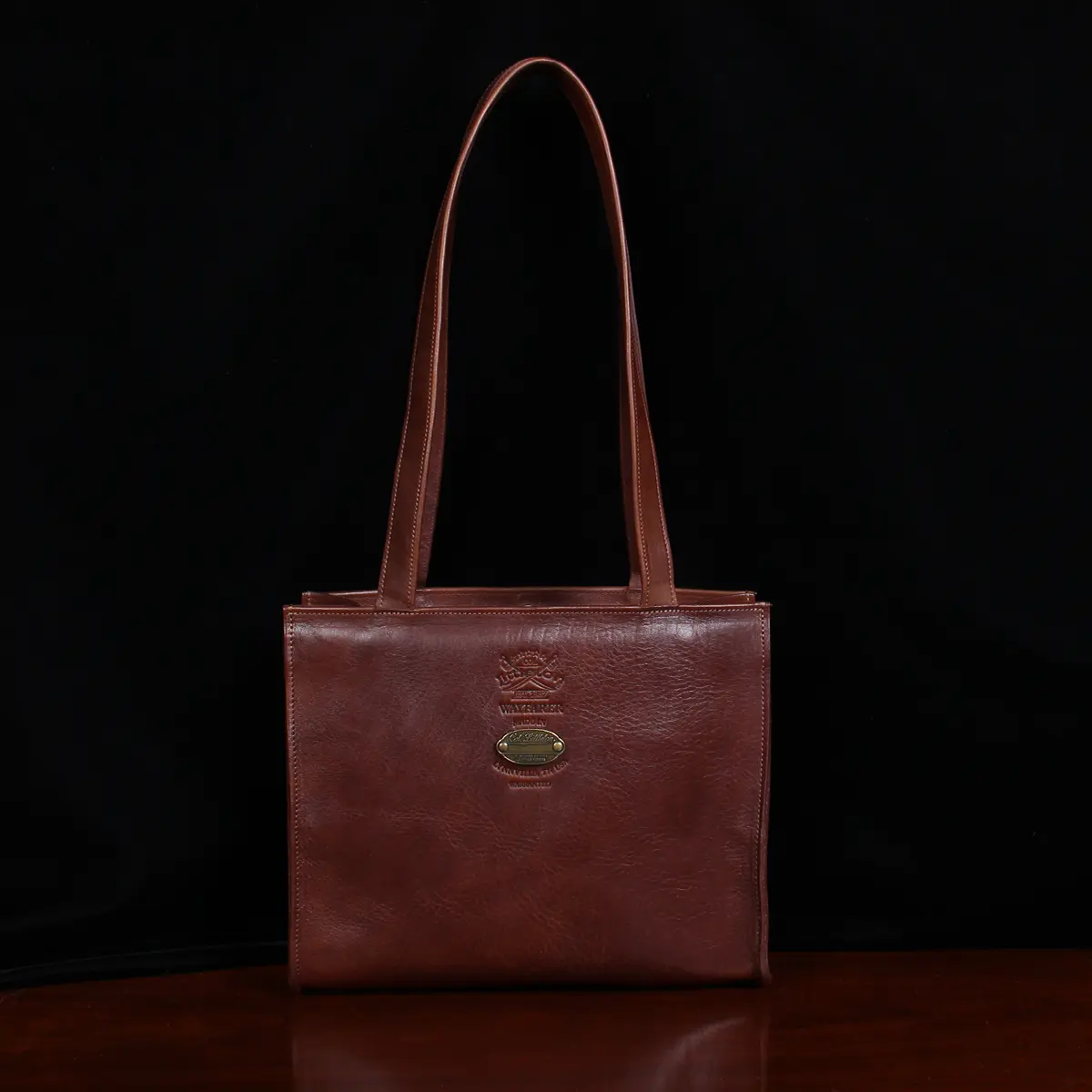 Wayfarer Tote showing the front side with straps