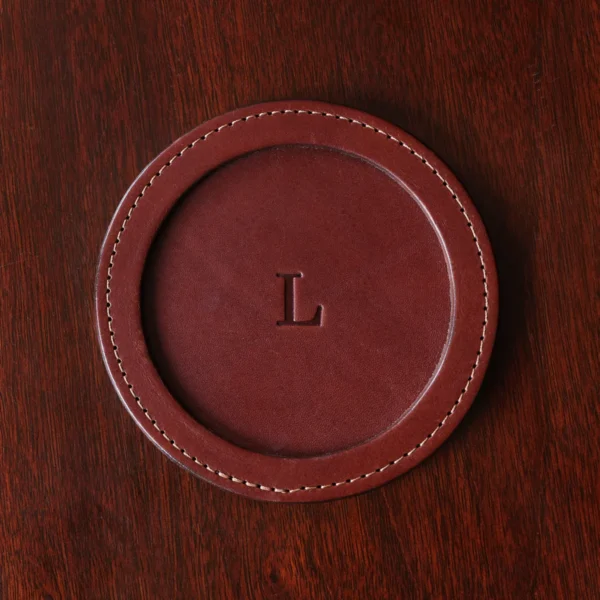 Leather Coasters – Brown – Set of 4