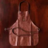 leather apron - on wooden table - view of front