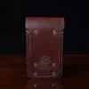 No 49l Phone Holster in vintage brown showing the back side