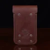 No 49l Phone Holster in vintage brown showing the back side