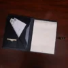 no18 black tablet leather portfolio open with ipad