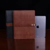 no18 black and brown tablet leather portfolio with ipad