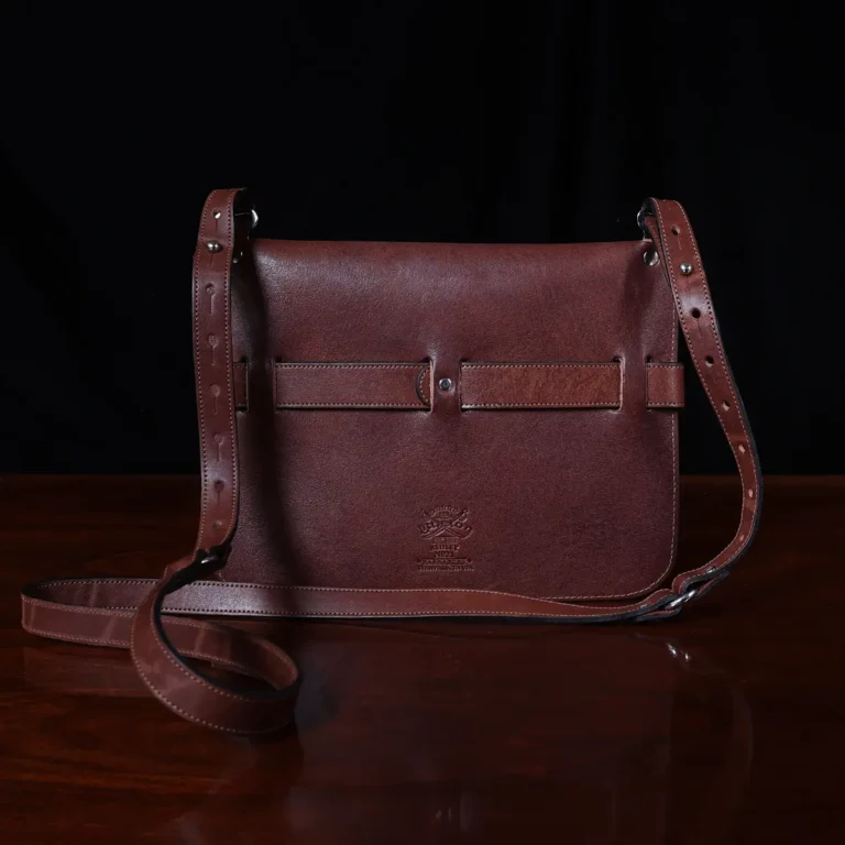 ashley handbag made of two-tone brown buffalo and steerhide leather - back view