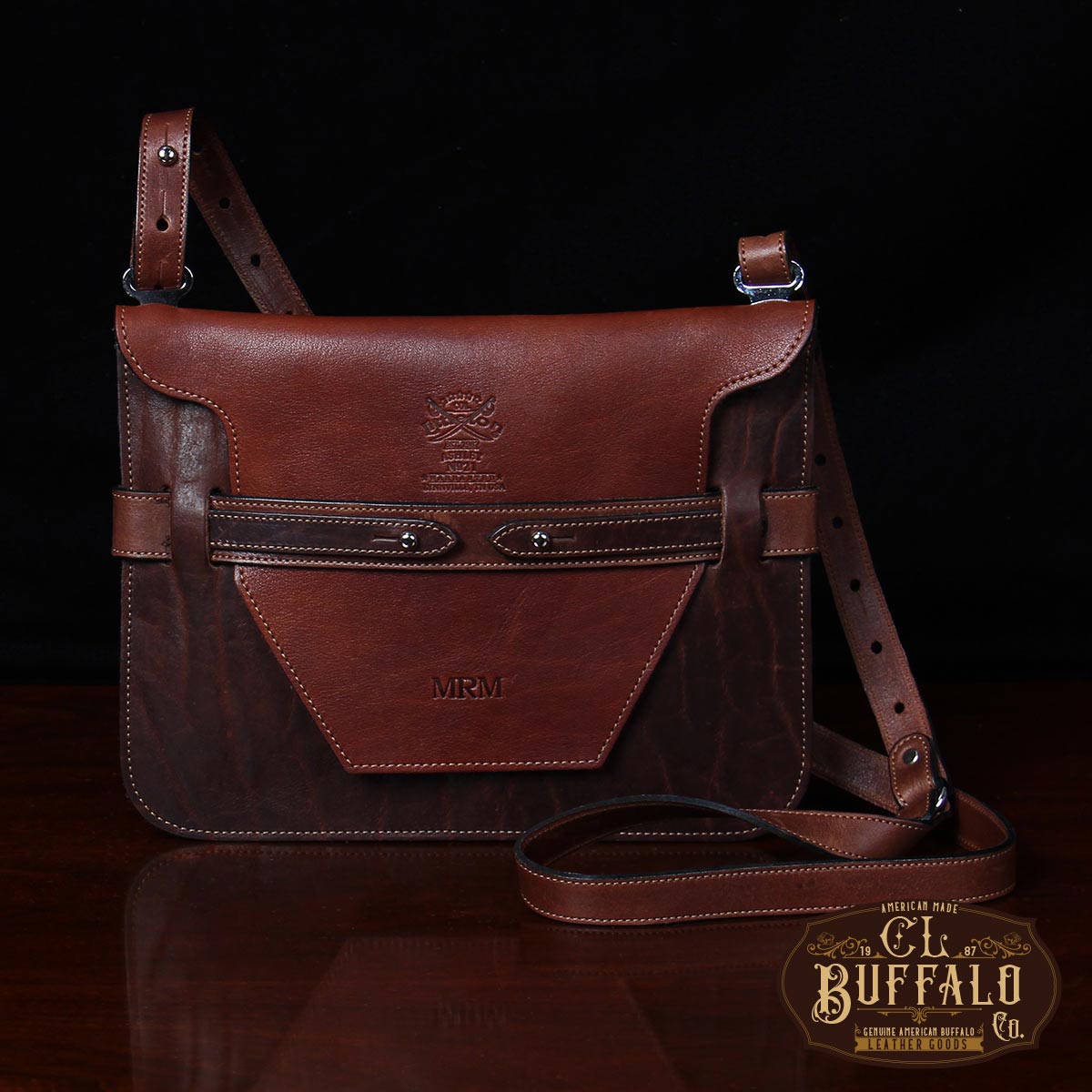 Bison Leather Ashley Handbag No. 21, USA Made Purse Col. Littleton