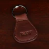 no5 vintage brown key ring with personalization stamp