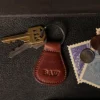 no5 vintage brown key ring with personalization stamp and keys