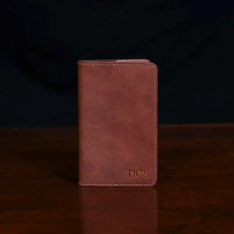 No. 27 Pocket Journal in Vintage Brown American Steerhide Leather - front view
