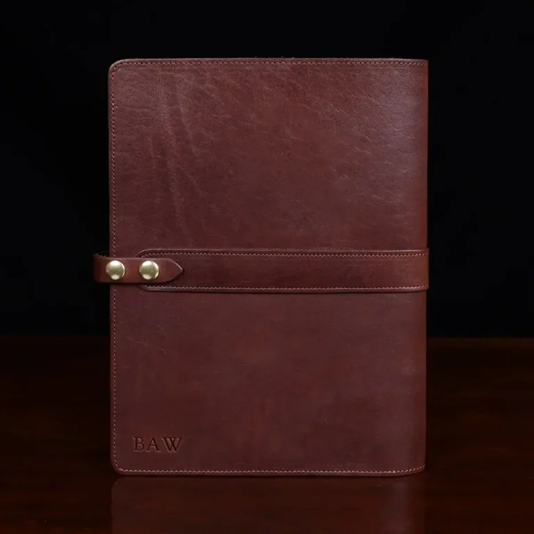 left handed leather portfolio vintage brown